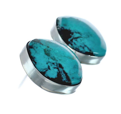 Native American Sterling Silver Turquoise Post Earrings AX129293